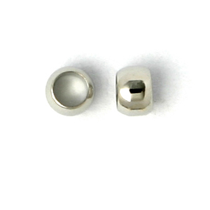 Crimp, 3mm Round Crimp with 2mm inside diameter - Nickel Plated Brass