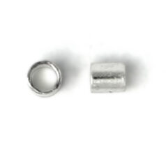 Crimp, 2x2mm Crimp Tube with 1.4mm inside diameter - Silver Plated Brass