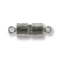 15mm Magnetic Groove Pattern Barrel Clasp - Gunmetal