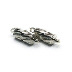 15mm Magnetic Groove Pattern Barrel Clasp - Nickel