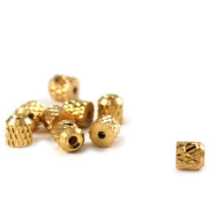 Screw Crimp Gold Bullet Shape, Knurled Surface, 10/pack