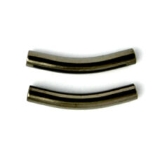 Bead Tube, Bead Tube Curved 26x4mm with 3mm inside diameter - Gunmetal Plated Brass