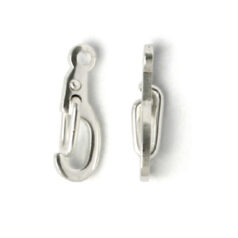 Clasp, 13x5.5mm Snap On Clasp - Silver Plated Brass