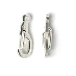 Clasp, 13x5.5mm Snap On Clasp - Silver Plated Brass
