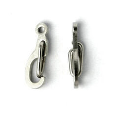 Clasp, 13x5.5mm Snap On Clasp - Rhodium Plated Brass