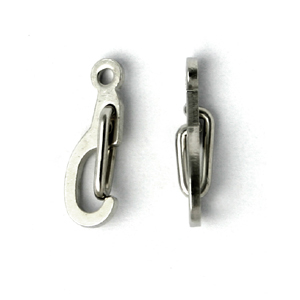 Clasp, 13x5.5mm Snap On Clasp - Rhodium Plated Brass