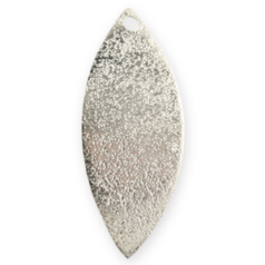 11x26mm Drop Leaf Textured - Silver (Hole Size: 1.2mm) Brass based - Lead Free