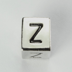 Beads, Alphabet Beads in Metal 5.5x7.5mm (width x side), holesize: 3mm - Letter Z