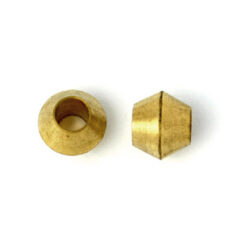 Bead, 7mm length 8mm width Oval Bicone Shape bead, holesize: 2.5mm - Brass