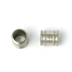 Bead, 7mm length 6mm width Tube Shape bead, holesize: 5mm - Nickel