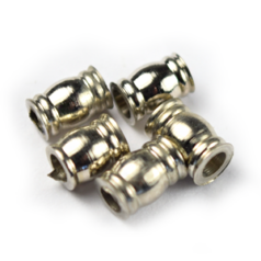 Bead, 5.5mm length 3mm width Tube Barrel Shape bead, holesize: 1.5mm - Nickel Plated Brass