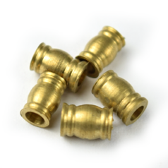 Bead, 5.5mm length 3mm width Tube Barrel Shape bead, holesize: 1.5mm - Brass