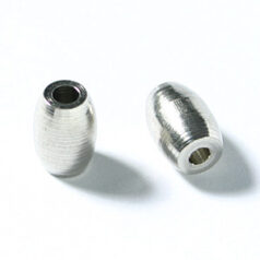 Bead, 7mm length 5mm width Oval Tube bead with smooth finish, holesize: 1.5mm - Nickel Plated Brass