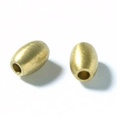 Bead, 7mm length 5mm width Oval Tube bead with smooth finish, holesize: 1.5mm - Solid Brass