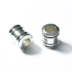 Bead, 5mm length 5mm width Barrel Tube bead, holesize: 2mm - Nickel Plated Brass