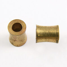Bead, 7mm length 5mm width Flared Tube bead, holesize: 2mm - Solid Brass