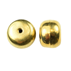 Bead, 12mm width 15mm Round Metal Bead, holesize: 1mm - Gold