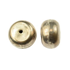 Bead, 12mm width 15mm Round Metal Bead, holesize: 1mm - Silver