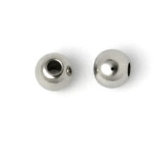 Bead, 4mm Round Nickel Plated Seamless Bead, holesize: 0.75mm - Nickel
