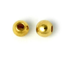 Bead, 4mm Round Nickel Plated Seamless Bead, holesize: 0.75mm - Gold