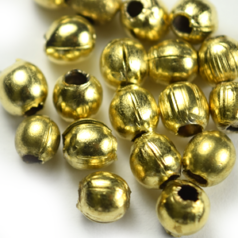 Bead, 5mm Brass Round bead, holesize: 1mm - Brass