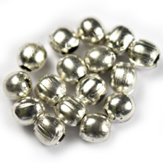 Bead, 3.4mm Brass Round bead, holesize: 0.5mm - Silver