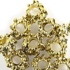 Bead, 8mm Round Bumble bead, holesize: 3mm - Gold