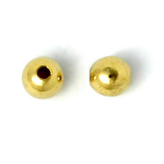 Metal Bead, 3mm round 24K gold plated brass, (hole size 0.9mm)