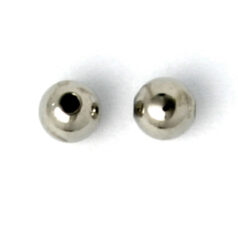 Bead, 4mm Round Metal bead, holesize: 1mm - Nickel