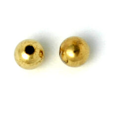 Bead, 5mm Round Metal bead, holesize: 1.5mm - 24K Gold