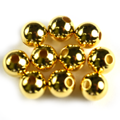 Bead, 6mm Round Metal bead, holesize: 1.5mm – 24K Gold Plated