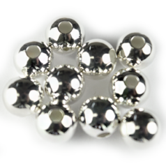 Bead, 6mm Round Metal bead, holesize: 1.5mm - Silver