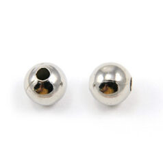 Metal Bead, 8mm round solid nickel bead, lead free (hole size 2.2mm)