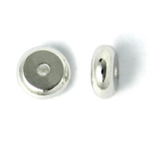 Bead, 6x2mm Spacer - .999 Fine Silver plated