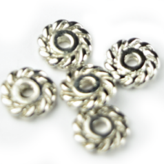 Bead, Heishi Spacer - 7mm Rope - Nickel