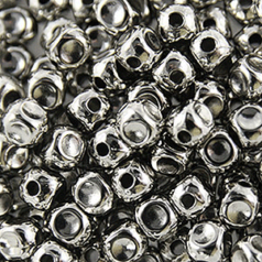 Bead, 3mm Round Indented Metal Bead - Nickel