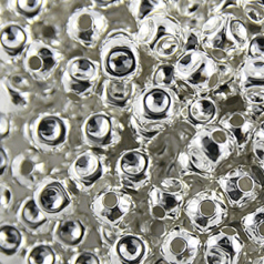 Bead, 3mm Round Indented Metal Bead - .999 Fine Silver