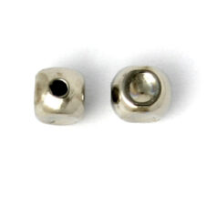 Bead, 5mm Round Indented Metal Bead - Nickel