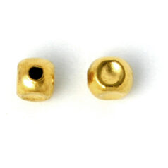 Bead, 5mm Round Indented Metal Bead - 24K Gold