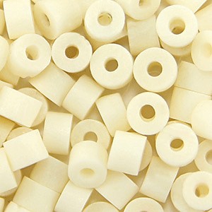 Bead, Bone Tube Shape, 3x4mm Tube in White (Hole Size 1.5mm)