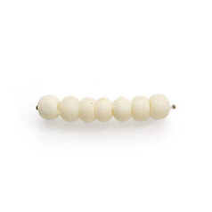 Bead, Bone 4mm Plain Round in White (Hole Size 1mm)