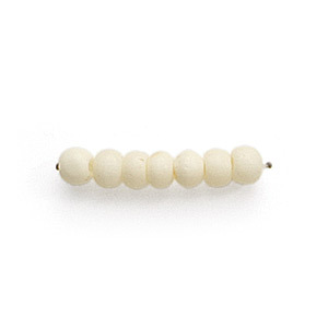 Bead, Bone 4mm Plain Round in White (Hole Size 1mm)