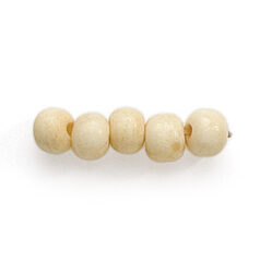 Bead, Bone 6mm Plain Round in Tea Dyed (Hole Size 2mm)