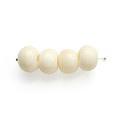 Hand Carved Bone, 8mm Round (hole size: 2.5mm) - White