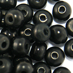 Bead, Bone 10mm Plain Round in Dyed Black (Hole Size 2.5mm)