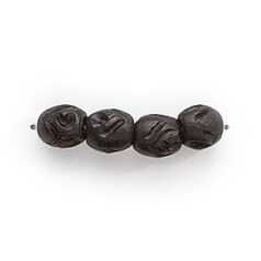 Bead, Bone Carved Rosecut, 8mm Round in Black Dyed (Hole Size 2mm)