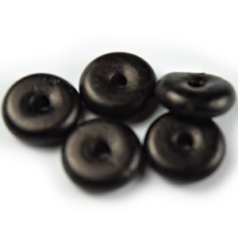 Bead, Bone 15x4mm Disc in Black (Hole Size 2.5mm)