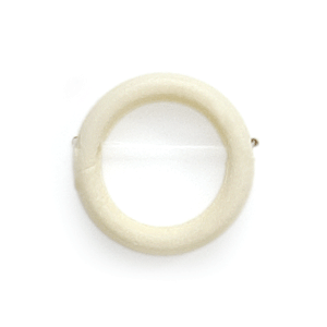 Bead, Bone 17mm Ring with hole on both sides - White
