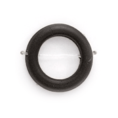 Bead, Bone 17mm Ring with hole on both sides - Black