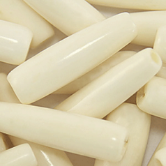 Bead, Bone 25x8mm Drop in White (Hole Size 1.5mm)